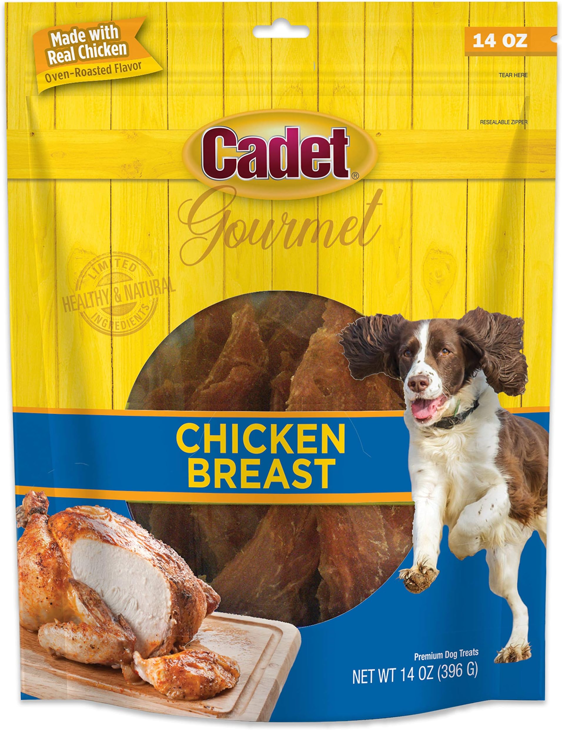 Gourmet Chicken Breast Dog Treats - Healthy & Natural Chicken Dog Training Treats for Small & Large Dogs - Inspected & Tested in USA (14 oz.)