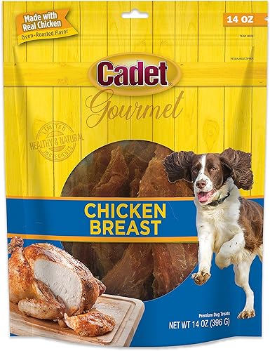 Cadet Golosinas gourmet de pechuga de pollo para perros, golosinas saludables y naturales de entrenamiento para perros pequeños y grandes,