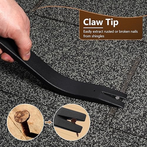 Miniatura 4 de Herramienta de eliminación de tejas, herramienta de techo resistente para reemplazo seguro de tejas de techo, extractor de clavos para instalación y