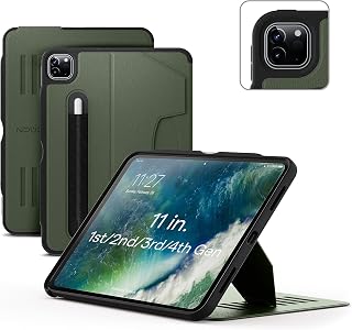 ZUGU iPad Pro 11 Case 2022/2021 / 2020/2018 4th & 3rd & 2nd & 1st Generation - Slim Protective Cover - Wireless Apple Pencil Charging - Convenient 8-Angle Magnetic Stand & Auto Sleep/Wake [Olive]