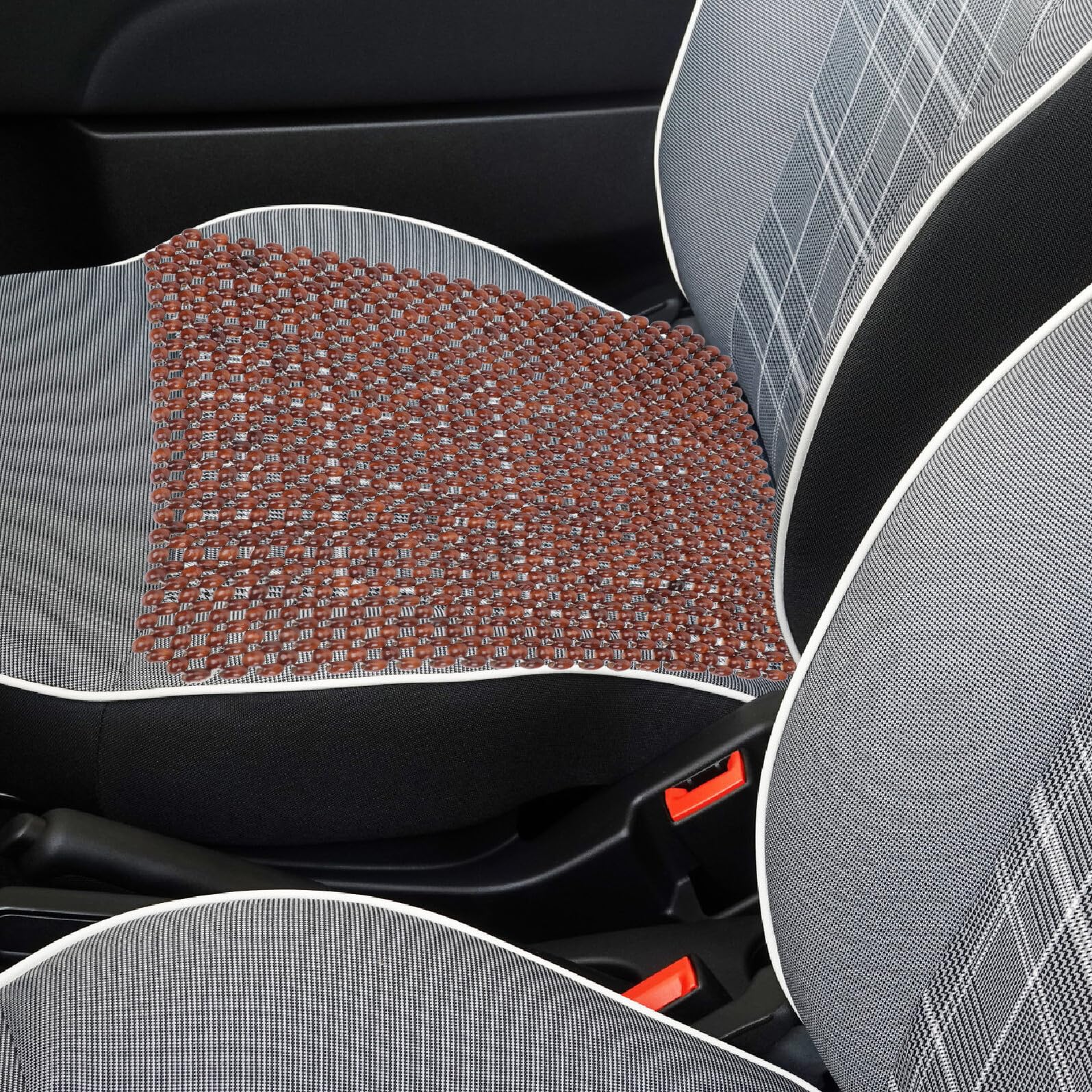 ibasenice Cuscino per Sedile Auto Perline di Legno, Non Facilmente Deformabile Effetto Massaggiante, per Vacanze Estive in Minivan e Casa, Coprisedile Rinfrescante