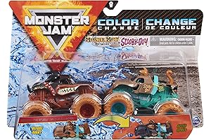 Monster Jam Official Monster Mutt Rottweiler Vs. Scooby Doo Color-Changing Die-Cast Monster Trucks, 1:64 Scale