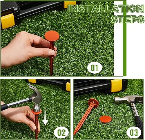 Miniatura 7 de 32 marcadores de levantamiento de estacas de jardín de perfil bajo, marcadores de línea de propiedad de plástico, anclajes de 6.3 pulgadas para