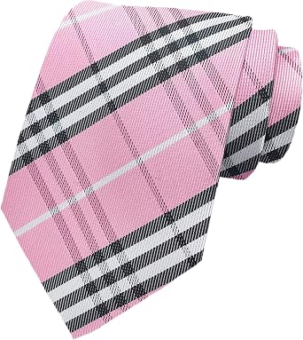 MENDENG Mens Classic Necktie Jacquard Woven Ties for Men Formal Business Ties Wedding Party Groomsmen Black Tie