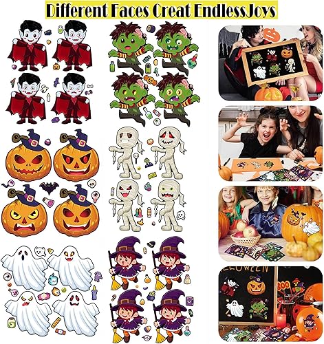 Miniatura 3 de Calcomanías de Halloween para niños, haz tus propios paquetes de calcomanías de Halloween, rellenos de bolsas de golosinas de Halloween, calcomanías