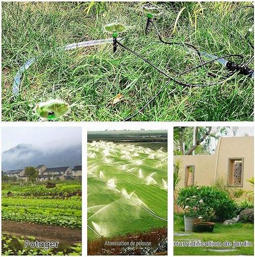 VooGenzek 162 PCS 4/6 mm Irrigation System Kit, 25m Irrigation Hose, DIY Auto Drip Irrigation Kit, with Straight-Through Joints, Barbed Tees Connector, End Plug, for Lawn, Patio, Landscape - 7