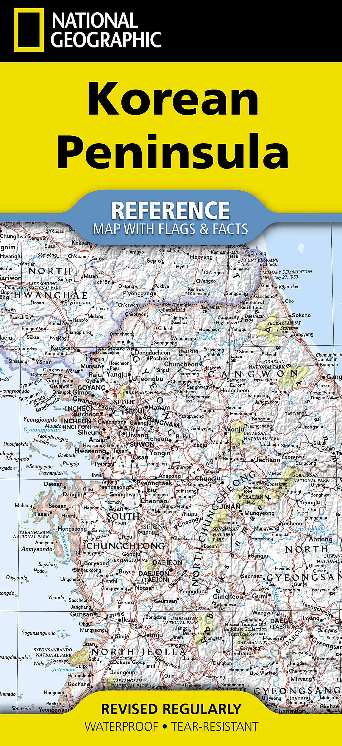 National Geographic Korean Peninsula Map(folded with flags and facts)