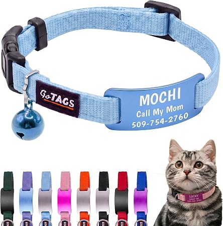 Netl Photos Pet Supplies : GoTags Cat Collar Personalized, Adjustable Collar with ...