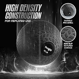 Yes4All Slam Balls, 10-40lb Medicine Ball Weight, Durable PVC Sand Filled Workout Dynamic Medicine Ball for Core Strengthen