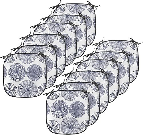 Miniatura 16 de Lunarable Adventure - Cojín de asiento para silla, mapa del mundo en tono retro y descubrimiento de barcos piratas con símbolos náuticos de viaje,