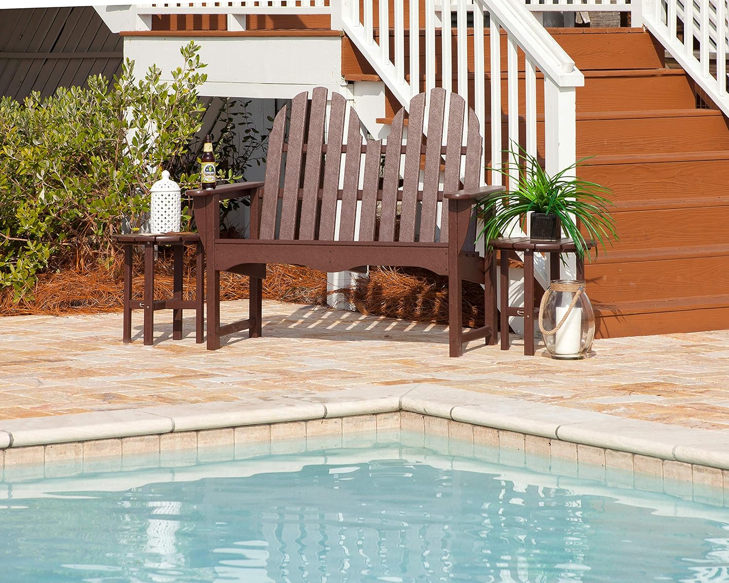 POLYWOOD® Classic Adirondack Bench, Black