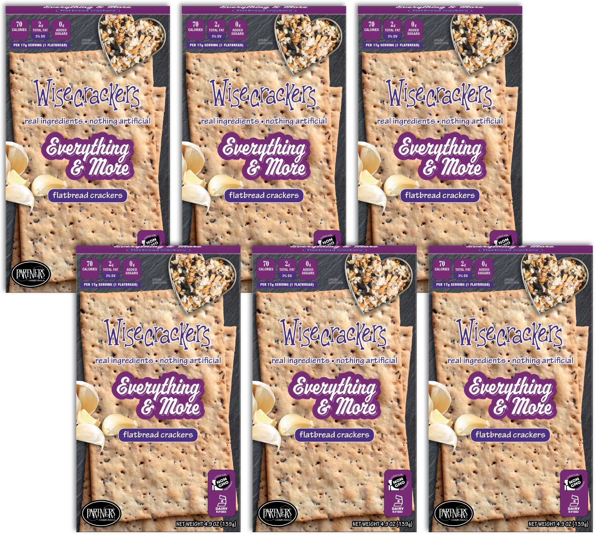 New York Flatbread Crackers, Everything, 5 Ounce (Pack of 12)