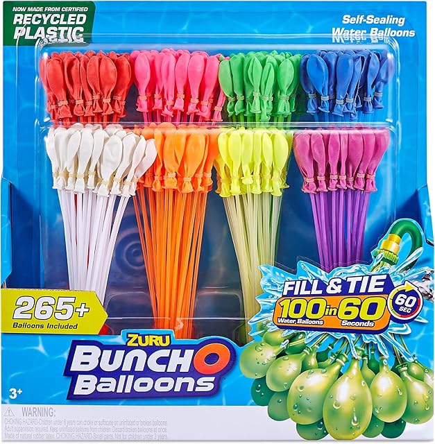 Bunch O Balloons 265+ Rapid-Filling Self-Sealing Water Balloons (8 Pack)