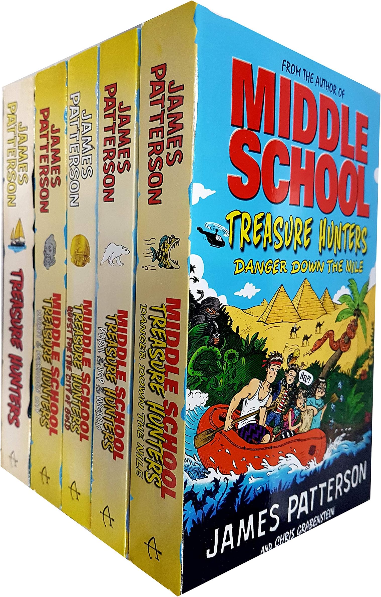 Middle School Treasure Hunters Series Collection 5 Books Set by James Patterson