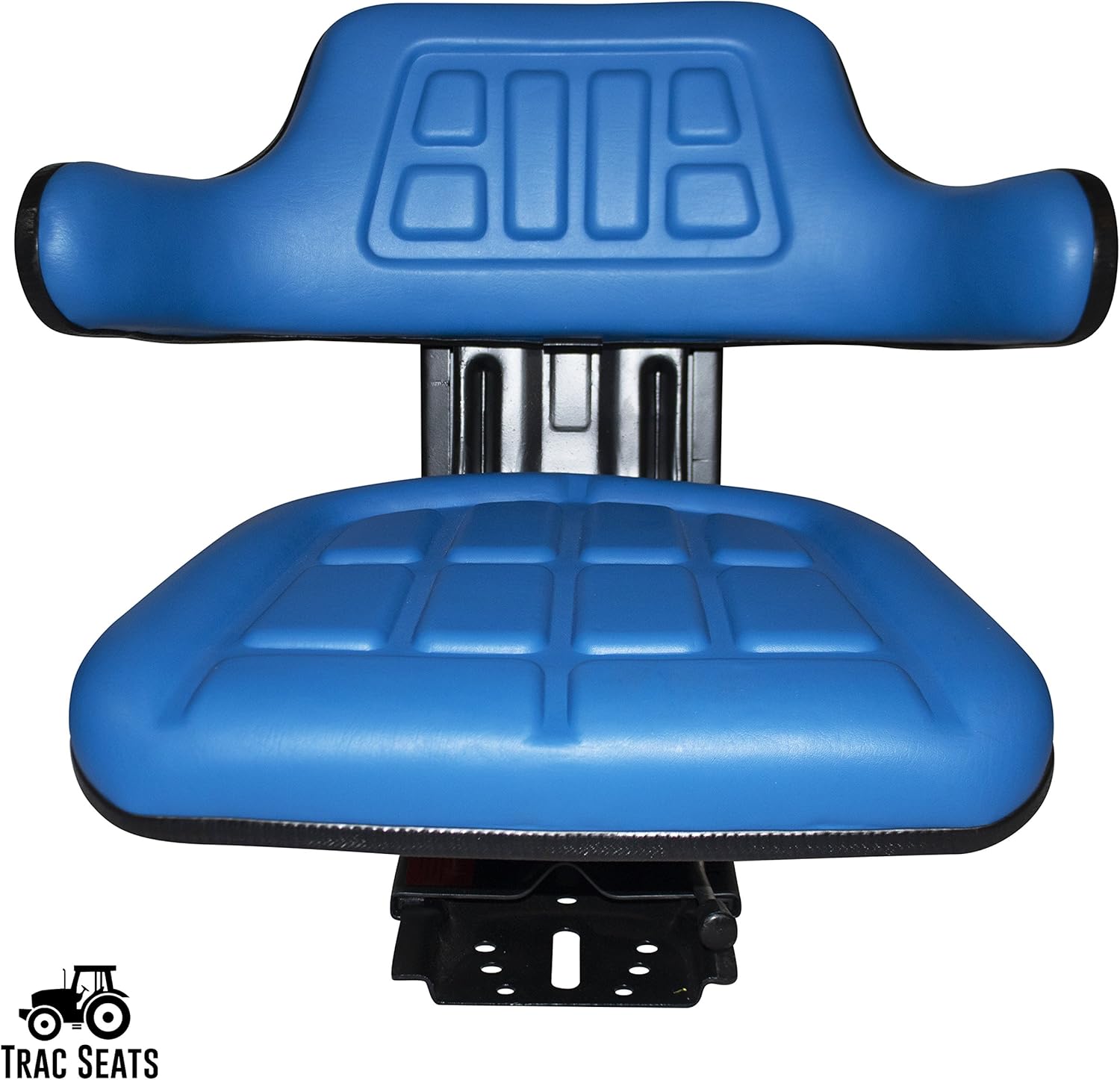TRAC SEATS BRAND BLUE WAFFLE STYLE UNIVERSAL TRACTOR SUSPENSION SEAT WITH TILT FITS FORD/NEW HOLLAND 3900 3930 3910 5000 5100 5600 5610 5900 5910 (SAME DAY SHIPPING - Delivers in 1-4 Business days