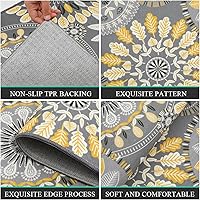 Vista 4 de Bsmathom Juego de Alfombras de Cocina Boho 3 Piezas, Alfombra de Cocina Antideslizante de Estilo Granja, Alfombras de Cocina Lavables