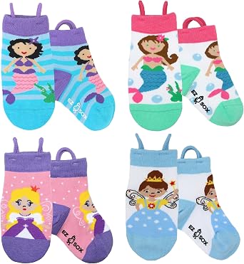 Ez Sox Toddler Boys Girls Socks Non Skid Seamless Toe Anti Slip Grip Pull Up Loops