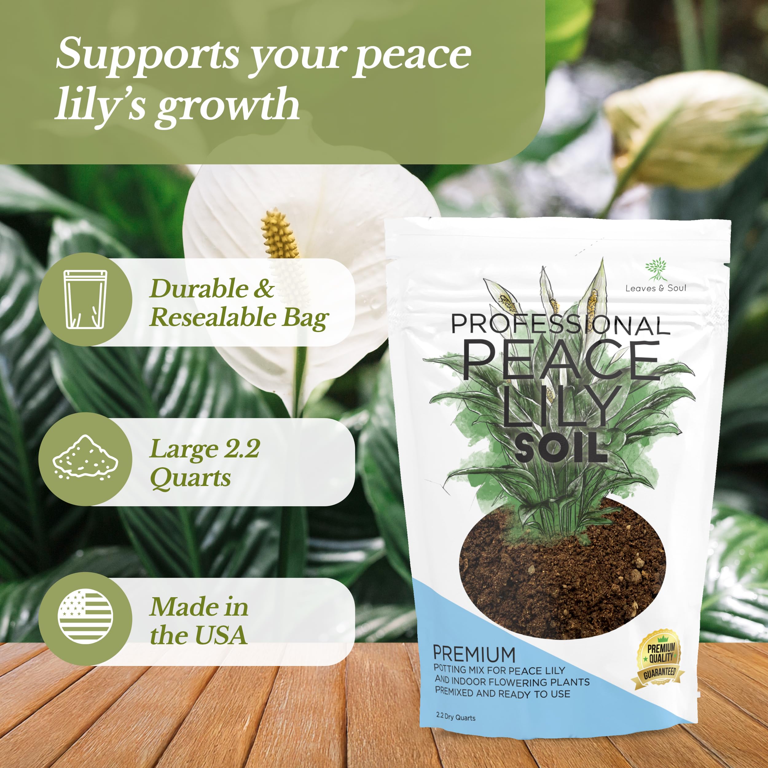 Amazon.com : Professional Peace Lily Soil | Large 2.2 Quarts Ready