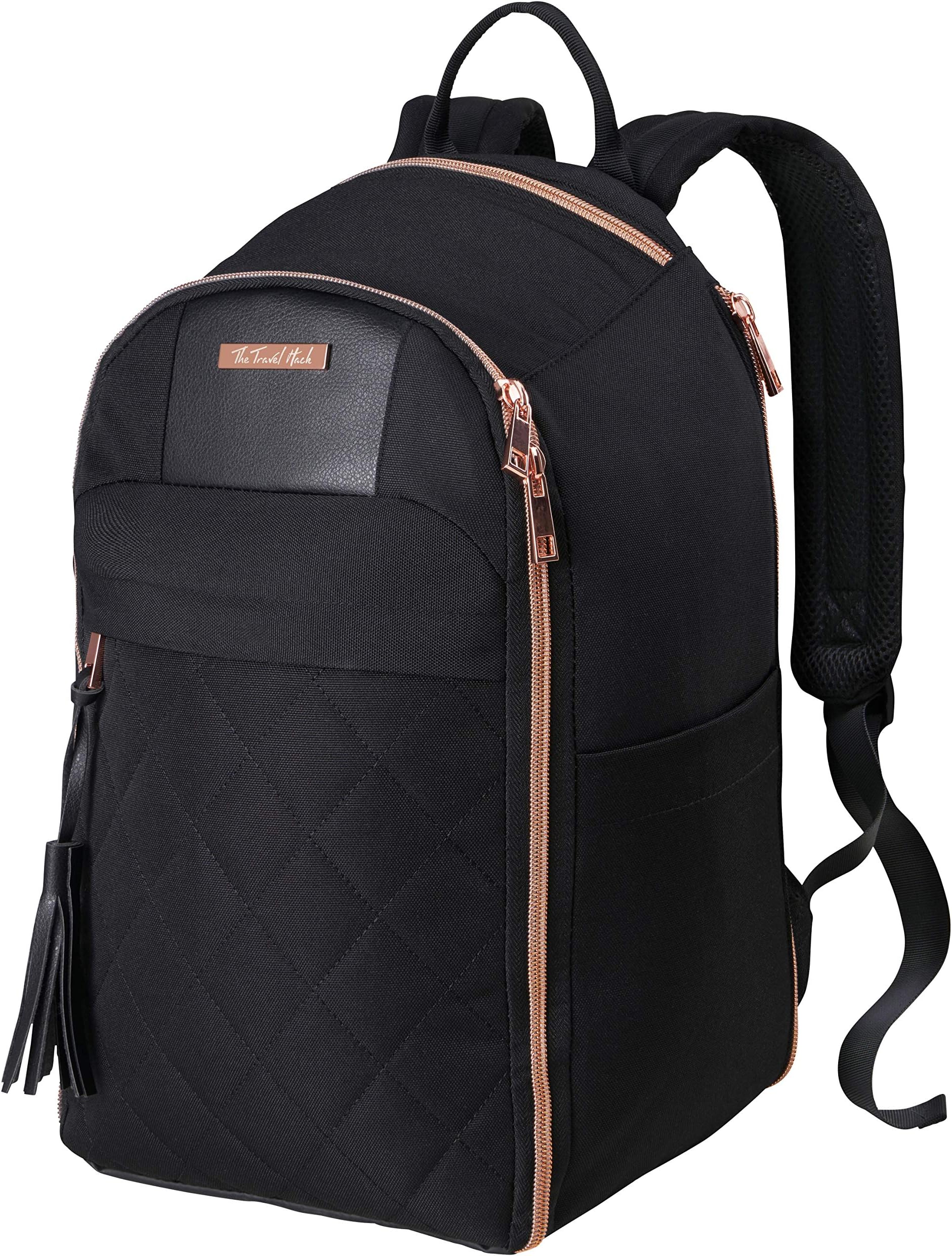 Travel Hack Women’s Travel Bag – Underseat Cabin Backpack for Ryanair & easyJet – Lightweight Flight Approved Laptop Hand Luggage (Black)