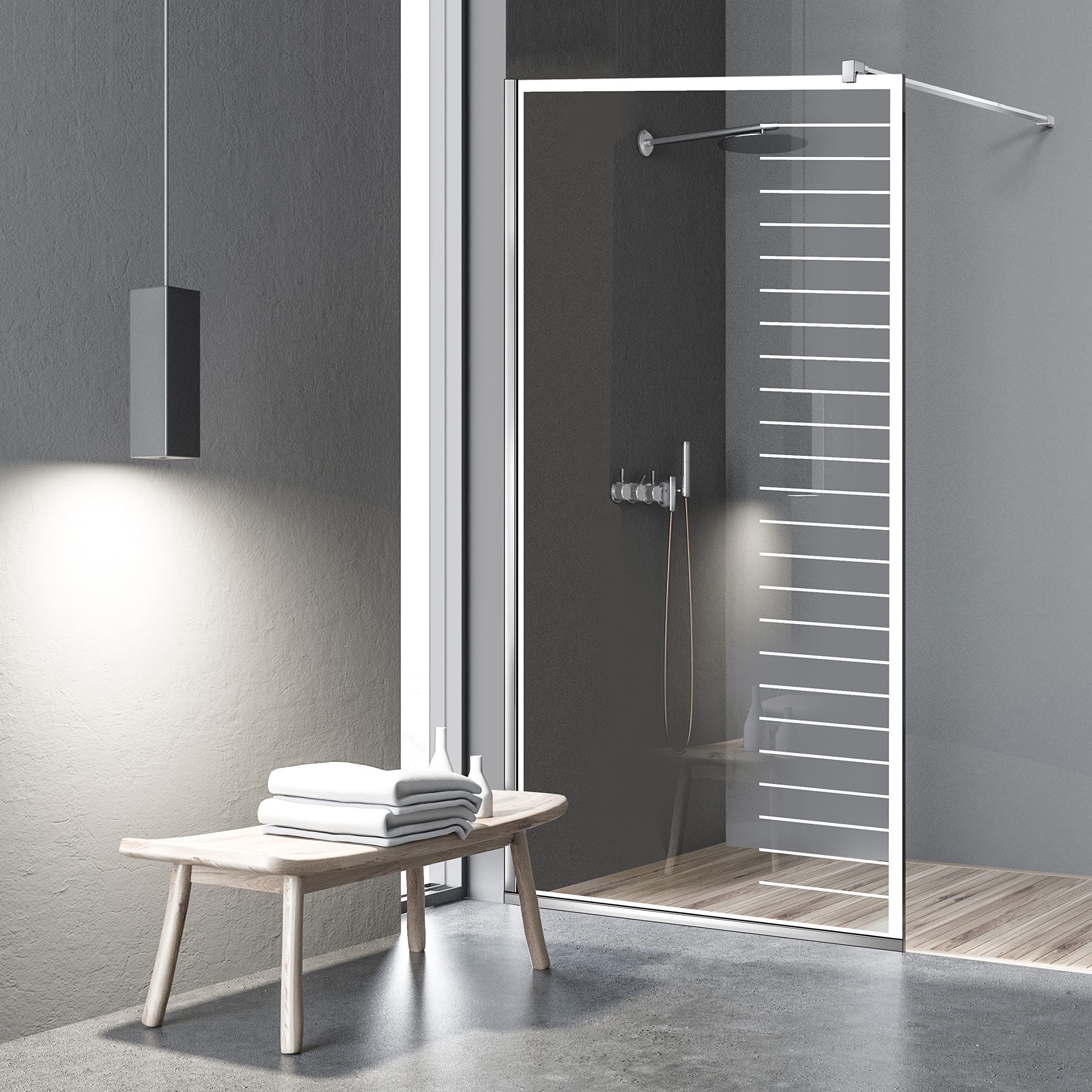 Aqua Roy Modell Weiß Supreme 100cm Leicht zu reinigen Walk in Duschwand Sicherheitsglas Panel 8mm Duschabtrennung für Wetroom Nano beschichtet sandgestrahltes Muster Edelstahl (1.Klarglas)