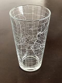 16 oz Pint Beer Glass Urban City Map Minneapolis Saint Paul Minnesota