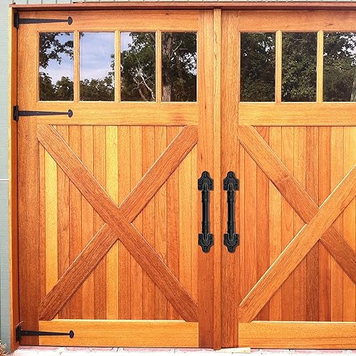 Miniatura 7 de MOUYAT Paquete de 4 manijas negras antiguas para puerta de granero, manija de puerta de granero de 7.8 pulgadas, manija de puerta resistente para