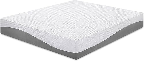 PrimaSleep Colchón individual de espuma viscoelástica de gel de 10 pulgadas, con infusión de gel para mayor comodidad y alivio de presión,