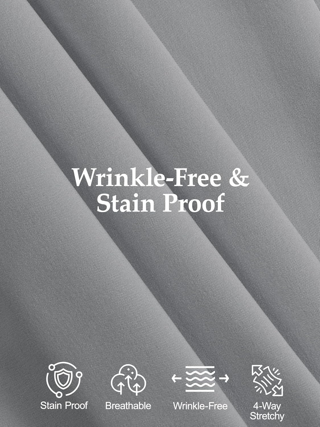 PLEPAN Men's Slim Fit Stretch Dress Shirt Stain Proof Wrinkle-Free Muscle Fit Long Sleeve Button Down Formal Shirt - Image 6