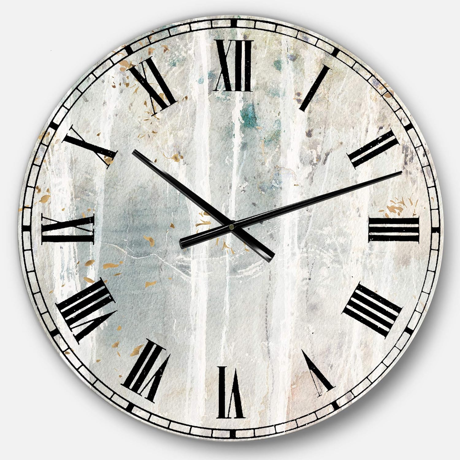 A Woodland Walk into The Forest VI Wall Art Design Traditional Circle Wall Decorative Clock - Home Decorations for Home, Living Room, Bedroom, Office Decoration Round Metal Wall Clock