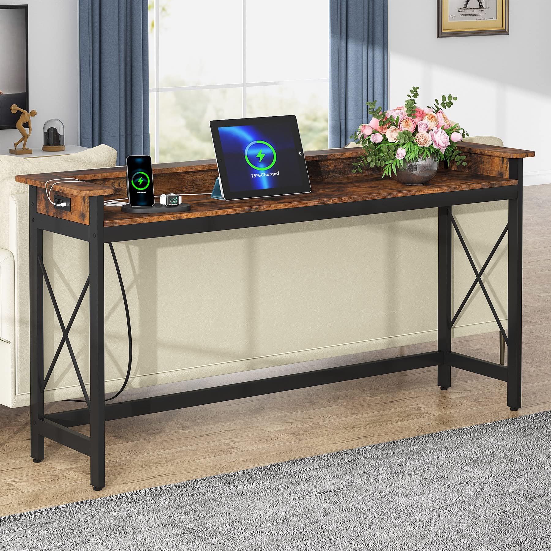 Behind Couch Table With Outlet