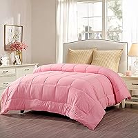 Vista 2 de EVOLIVE - Edredón alternativo al plumón de ganso blanco, para todas las estaciones, prelavado, microfibra suave con costuras en caja