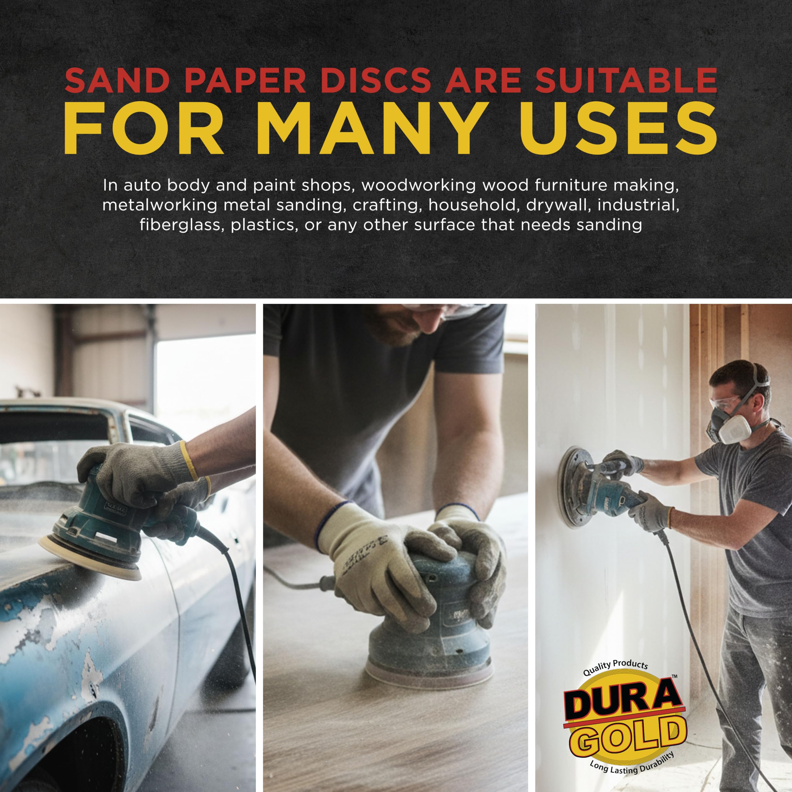 Dura-Gold 6" Sanding Discs - 80 Grit (Box of 25) -5