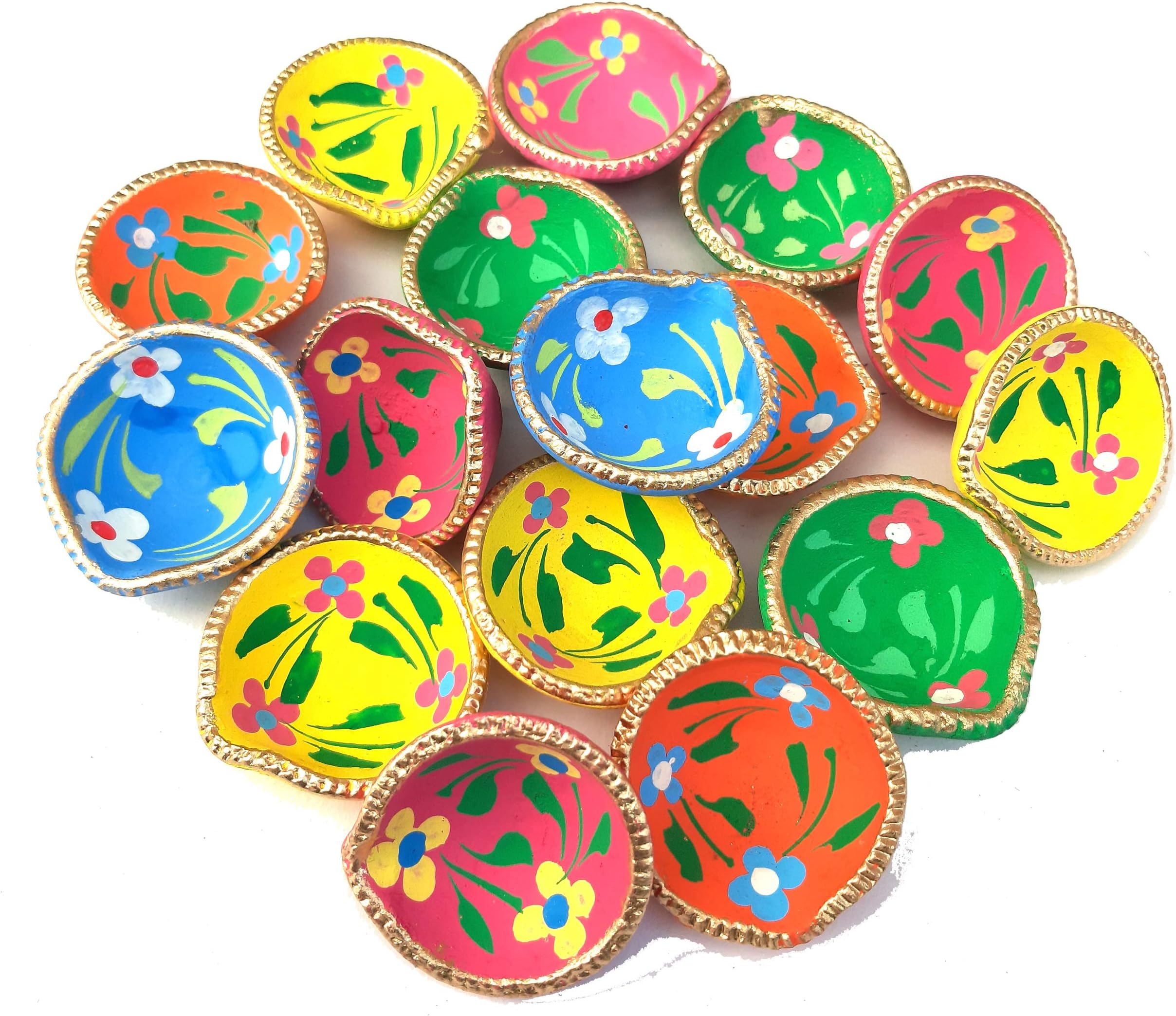 Urvi Creations Earthenware Decorative Traditional Diya (Multi)