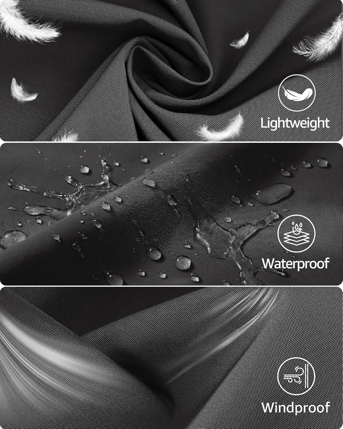 luvamia Rain Jacket Women Waterproof Lightweight Drawstring Zip Rain Coats Hiking Outdoor Travel Windbreaker with Hood