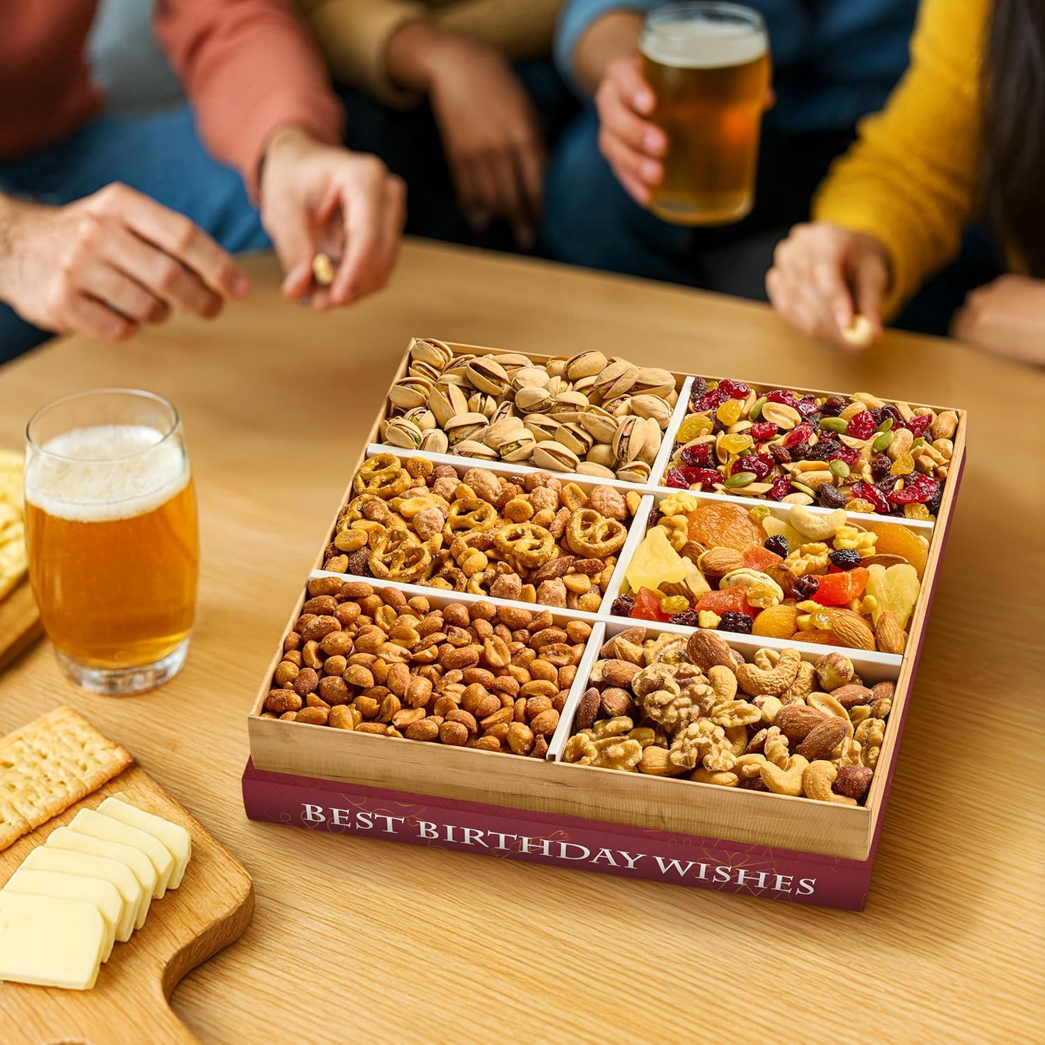 Luxurious Treats Nuts Gift Basket, Happy Birthday Nut Gifts Gourmet Collection Healthy Food Box Mixed Cravings Platter Tray Sampler Assortment Mix for Men Women - Image 9