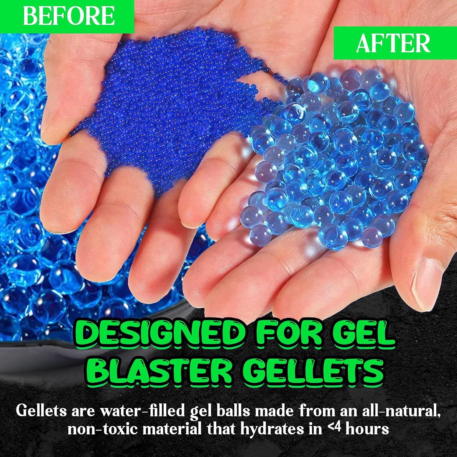 Gel Blaster Refill for Adults Age 15+ Years Above [3000 Rounds][Glow in The Dark],Ball Launcher