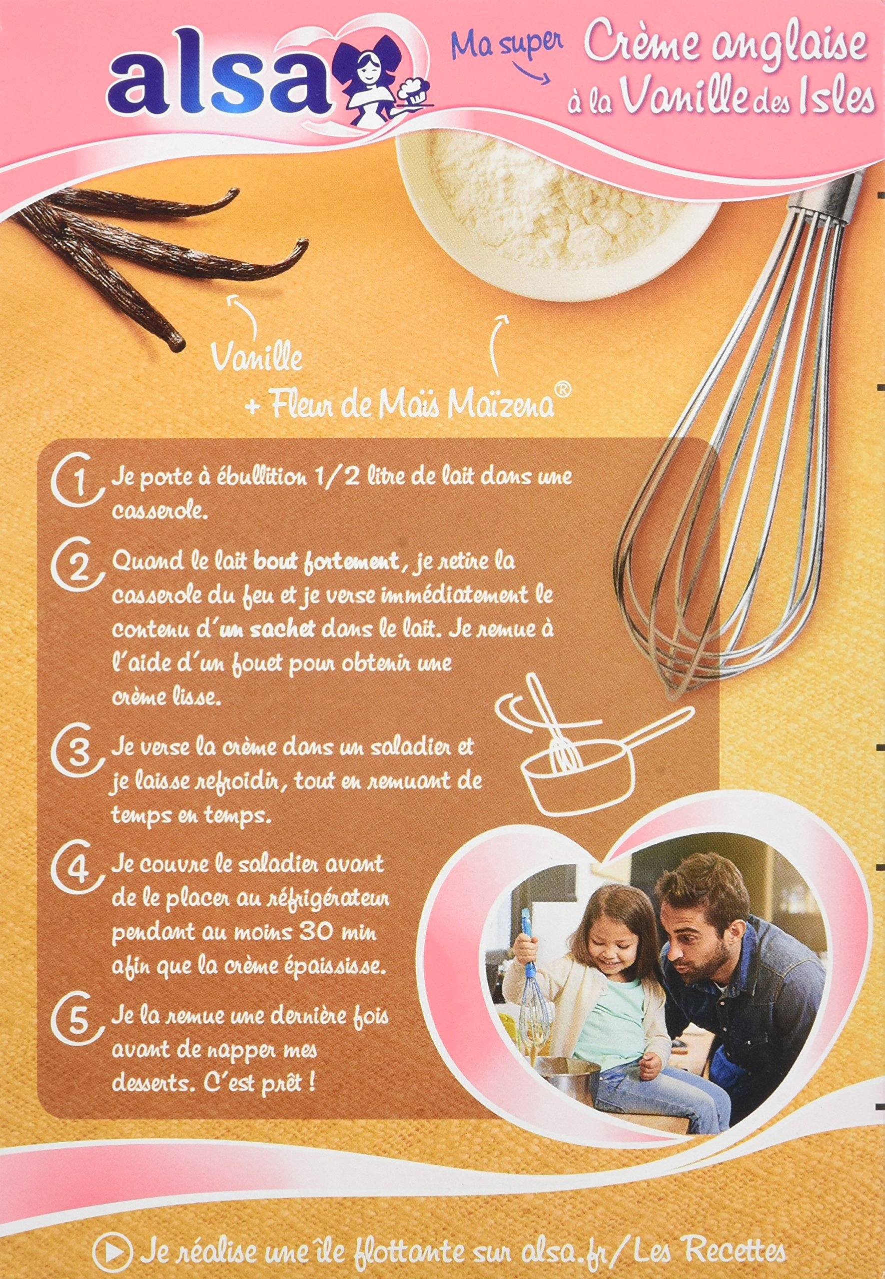 Alsa Préparation Crème Anglaise Vanille des Isles 3 Sachets 300g - Lot de 3