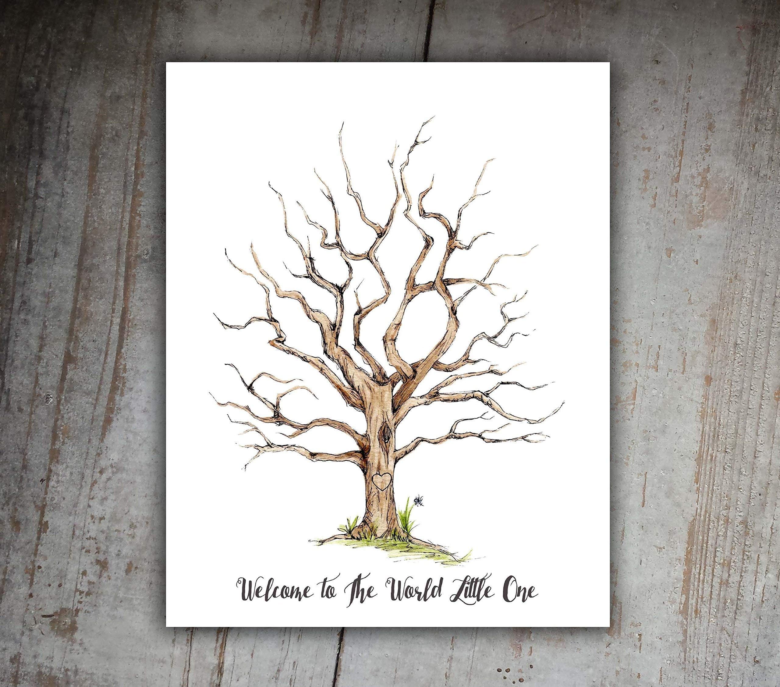 Baby Shower Fingerprint Family Tree 11x14 Print Guest Book