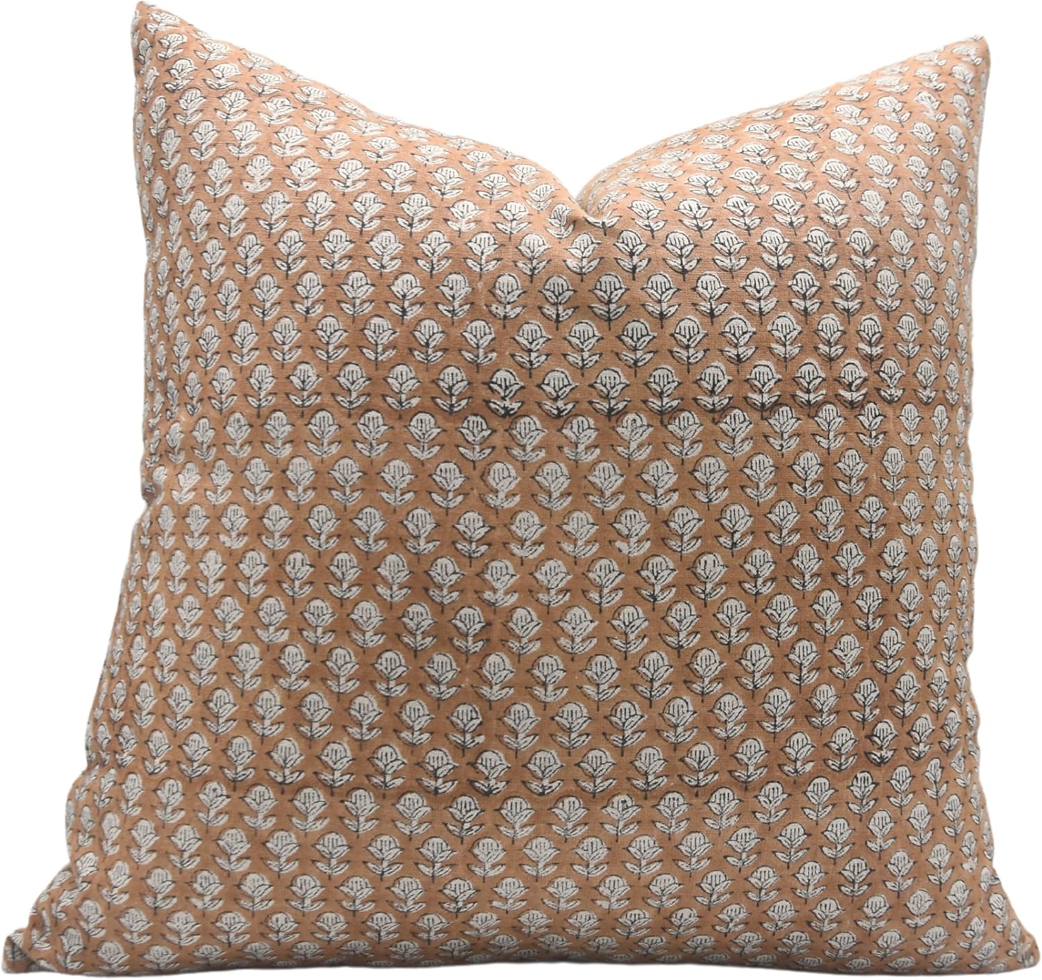 Fabritual Block Print Thick Linen 18x18 Throw Pillow Covers