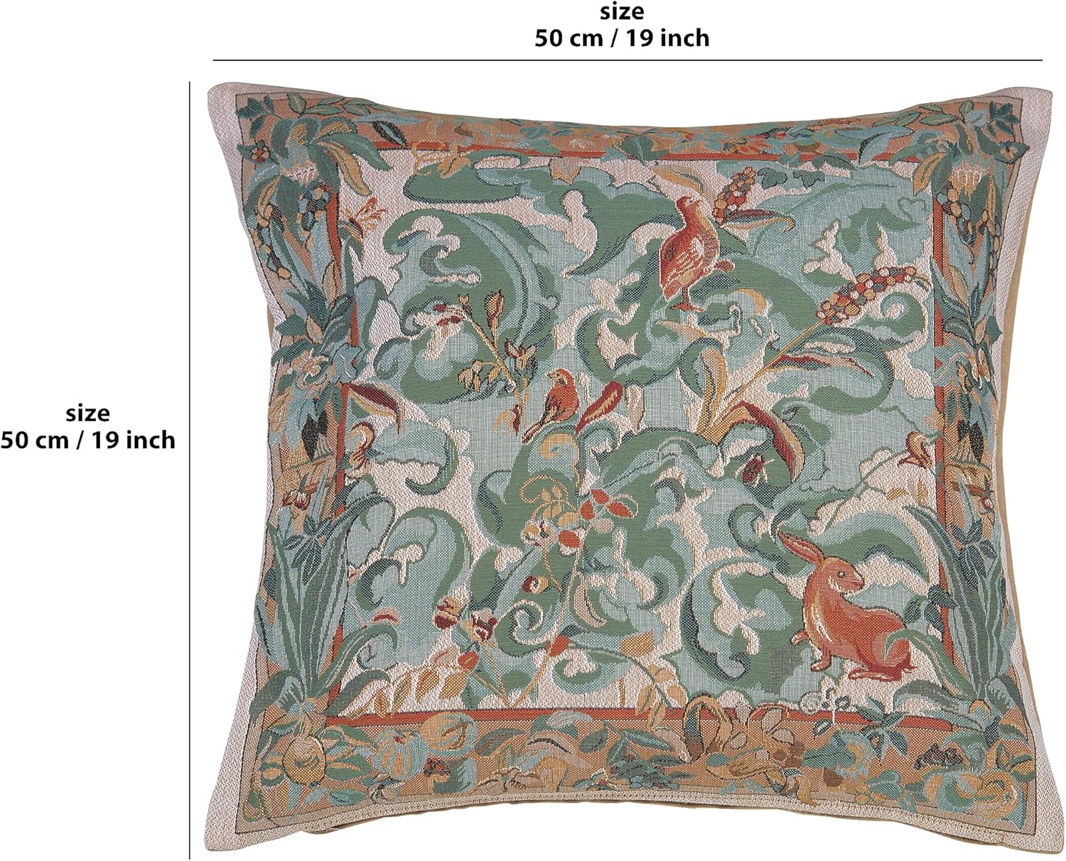 Charlotte Home Furnishings Decorative Pillow Covers for Couch 19x19 in Tapestry Throw Pillow Cover for Living Room Decor Aristoloches Light Floral Pillow Covers European Soft Cotton Jacquard Woven