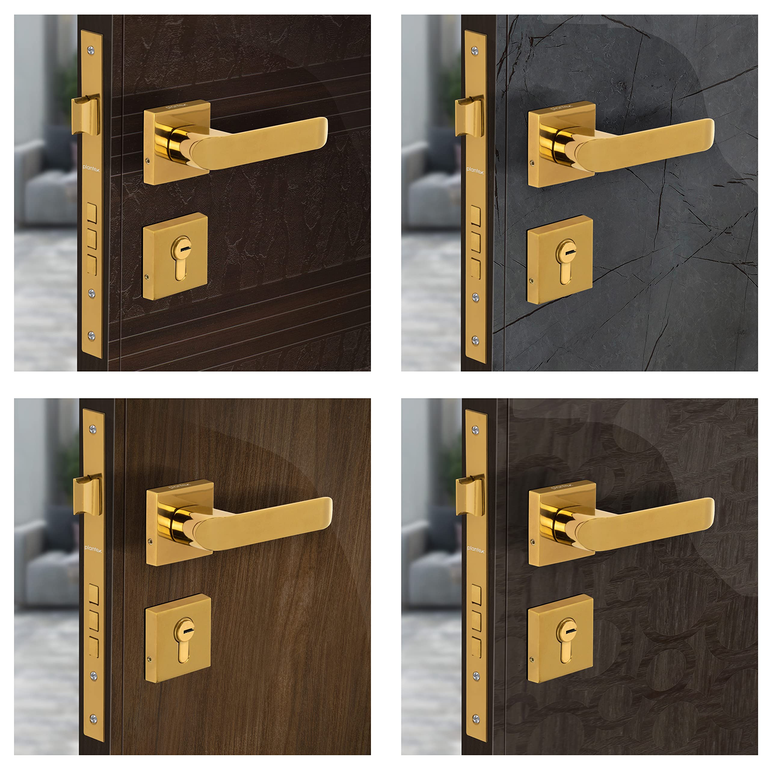 Plantex Triple Security Door Lock for Home/Main Door Lock Set with 3 Years of Warranty/Mortise Lock for Door with Brass Lock Body & Cylinder (7110 - Gold Finish) — Amazon image 8