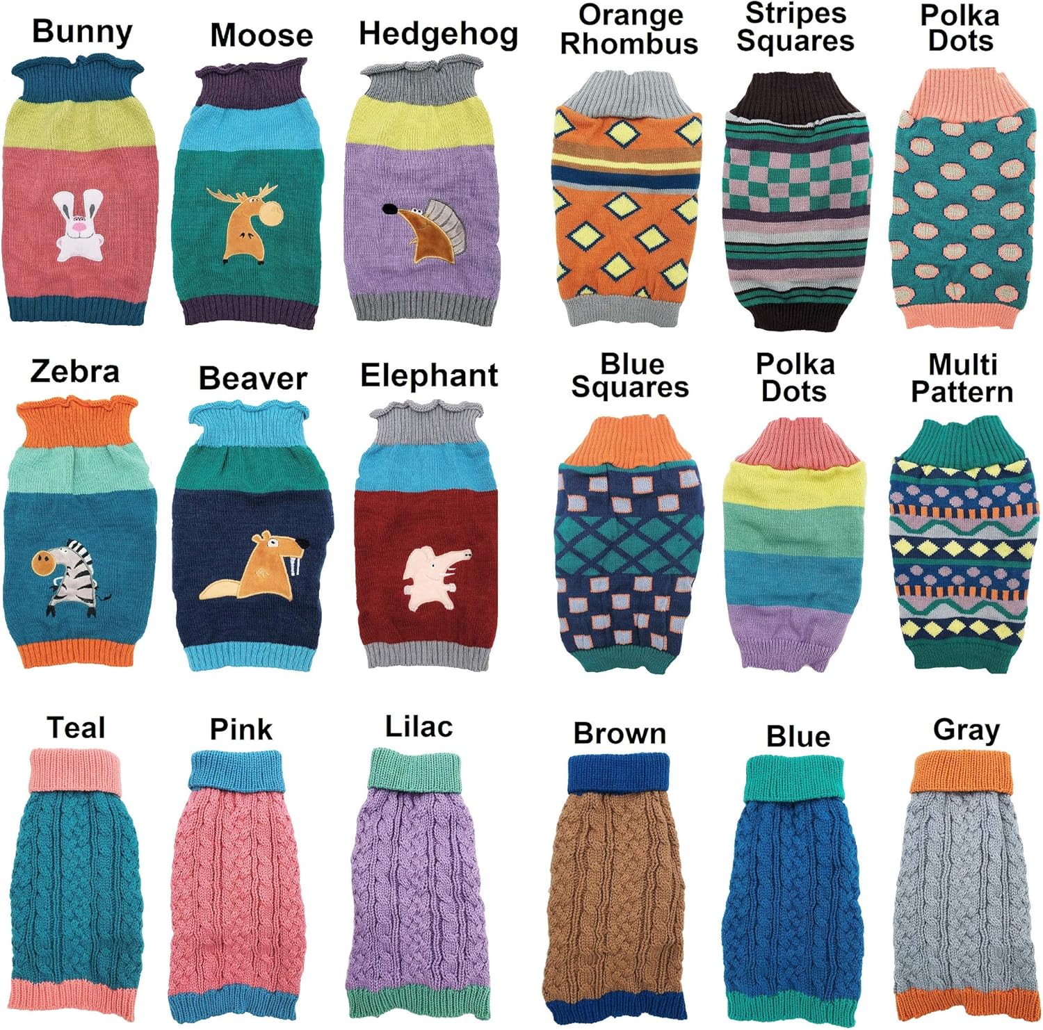 Dog Sweater Knitted Fashion Warm Soft Winter Clothes for Small Large Pet Cat Puppy (L: Length - 18", Polka Dots)