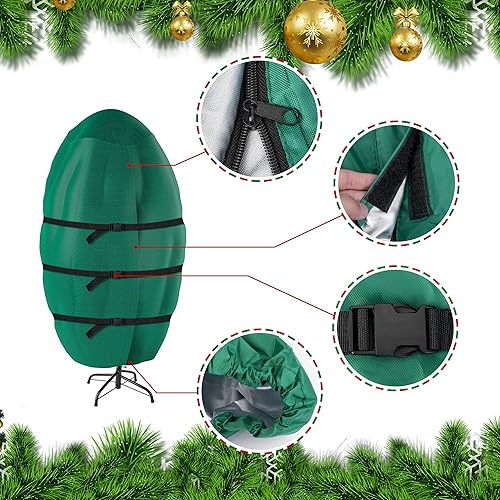 Miniatura 2 de Cubierta vertical de almacenamiento para árbol de Navidad, bolsa vertical para árbol de Navidad con capacidad para árboles de hasta 9 pies,