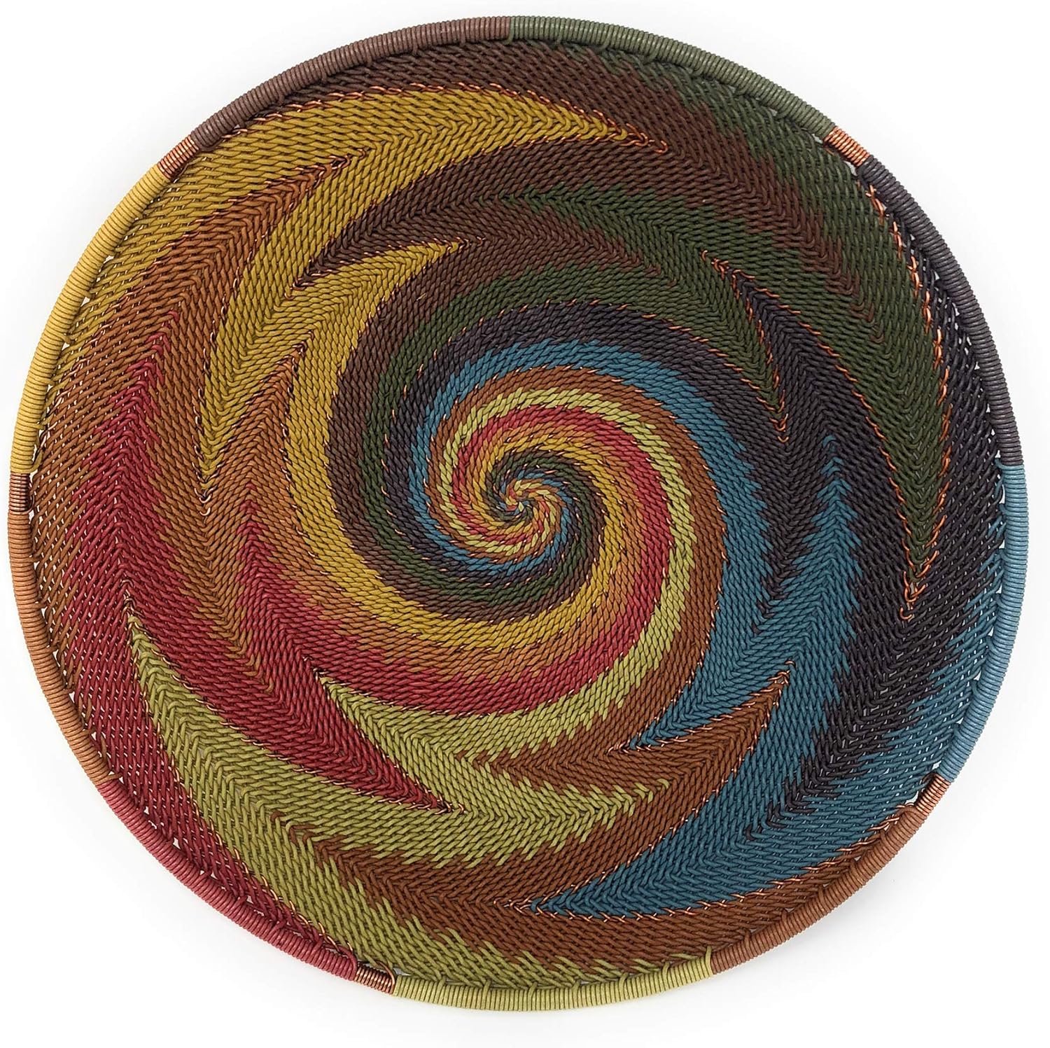 Fair Trade Zulu Telephone Wire 8-inch Mini Platter Basket, Painted Desert