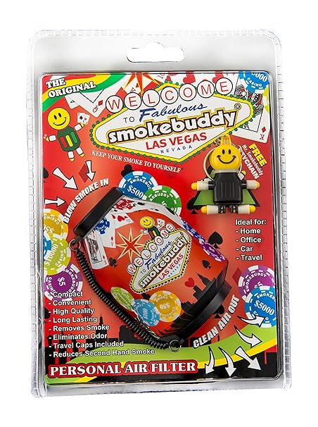 Smoke Buddy Vegas Black/Red Assorted Personal Air Filter