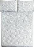 Home Beyond & HB Design - Ensemble imprimé de feuille de lit Queen - 3-Piece Feuille de lit en microfibre sans ride super souple avec poche profonde - Facile à prendre en charge - Floral gris