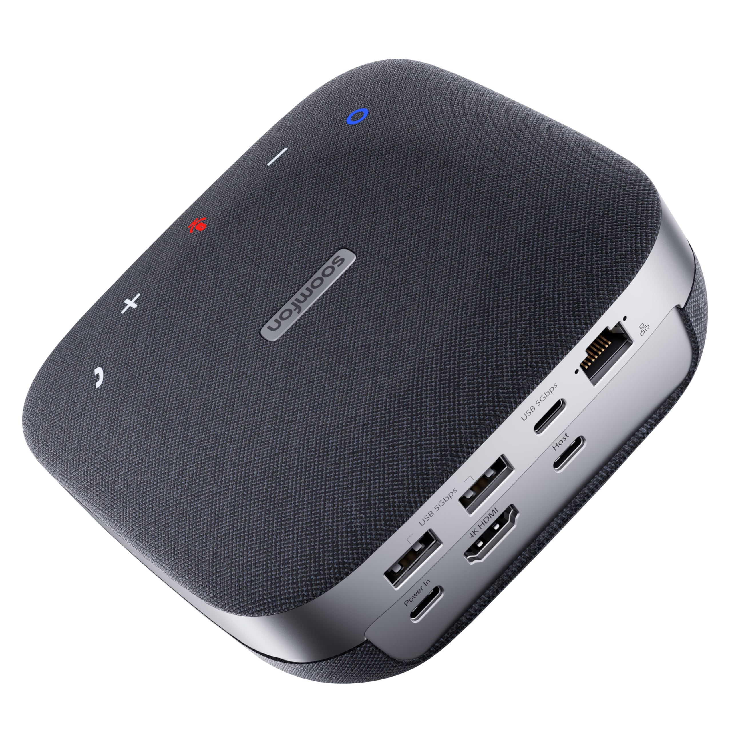 EMEET Altoparlante per conferenze Bluetooth - Sistema vivavoce USB per 5-10 persone, vivavoce con 4 microfoni AI, riconoscimento vocale a 360º, microfono per conferenze con dongle
