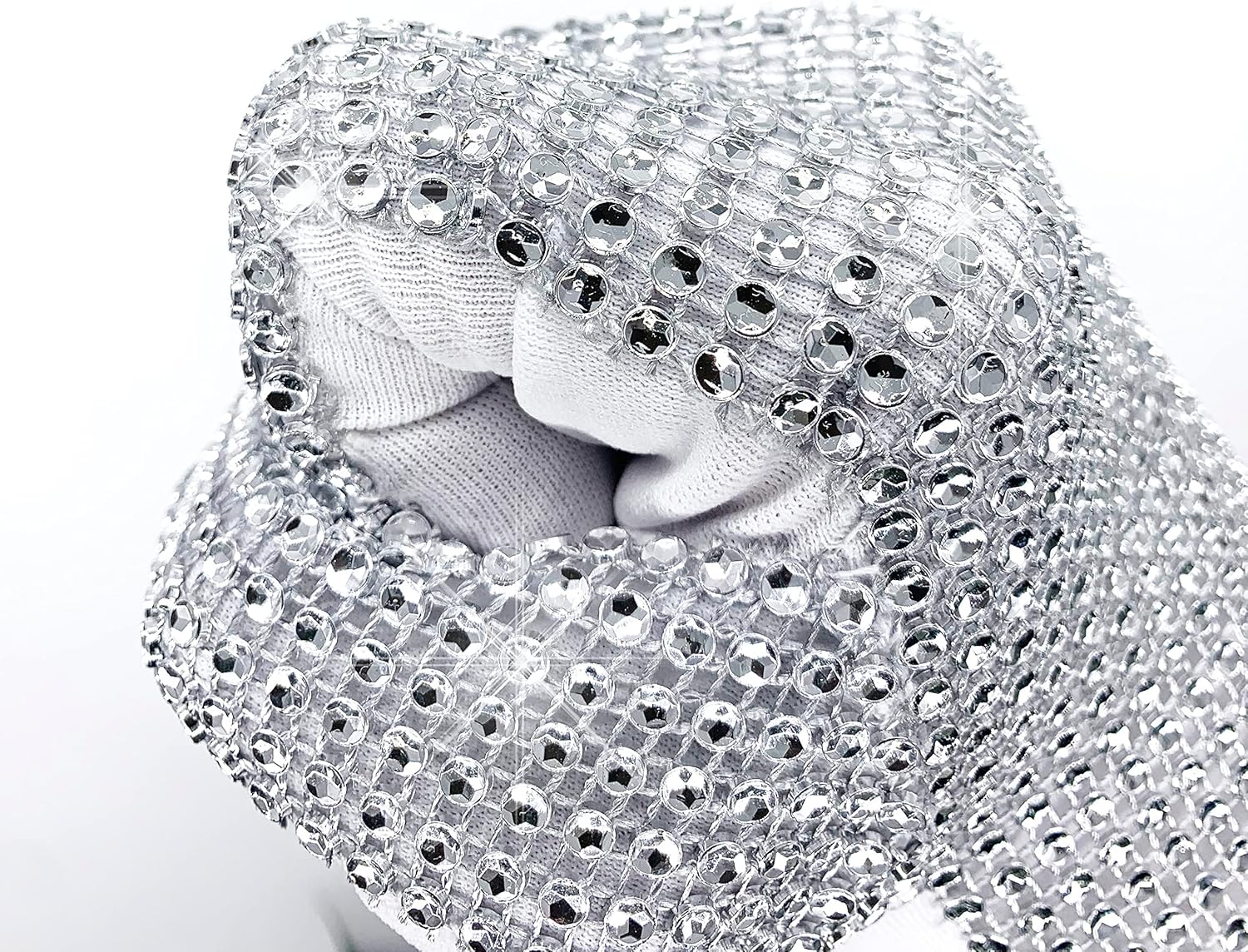 Michael Sliver Shiny Punk Glove BJ Perform for Collection,Twinkling Plastic Sew Onto Glove,Adults - Image 6