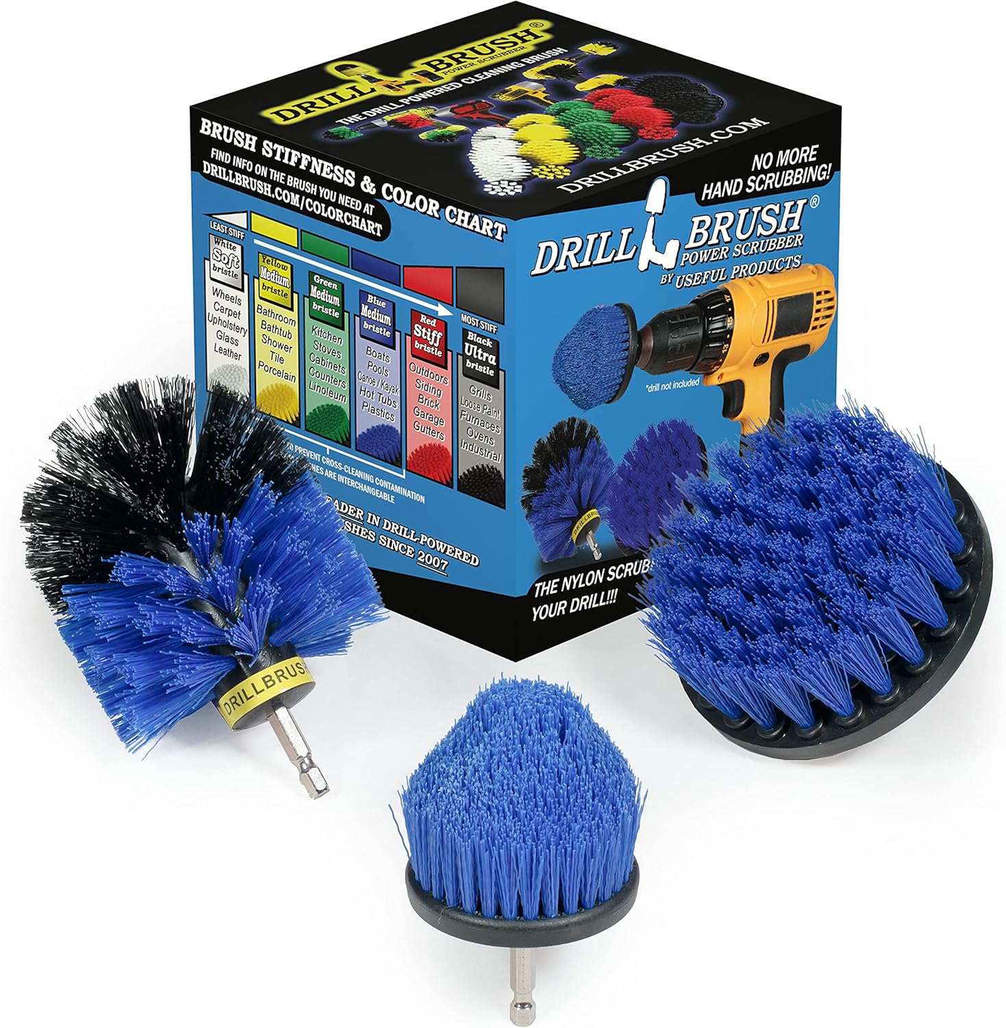 Outdoors Cleaning and Scrubbing Brush - Wood Cleaning Brush - Concrete Cleaner Tool - Deck Brush - Rust Stain Remover - Brick Cleaner Brush Set - Stiff Bristle Outdoor Cleaning Brush - Patio Cleaner