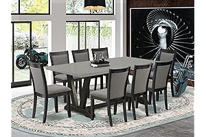 East West Furniture V-Style 9-Piece Dining Table Sets for 8 with V-Legs...